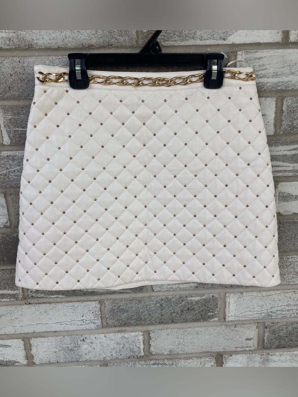 RILEY QUILTED VEGAN LEATHER STUD MINI SKIRT size 4
